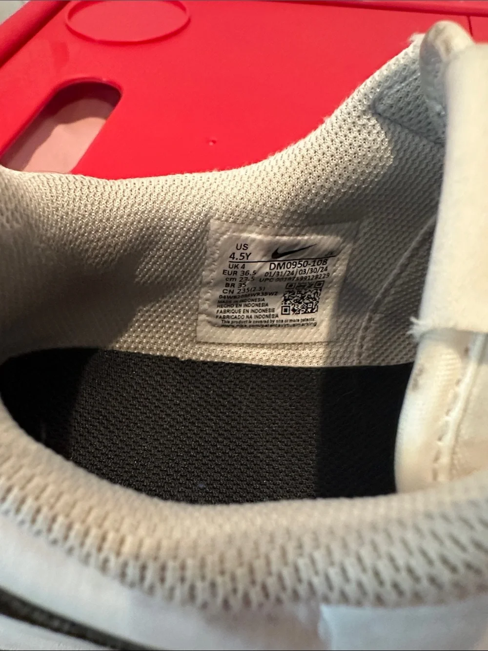Nike Boy’s White Sneakers with Black Swoosh